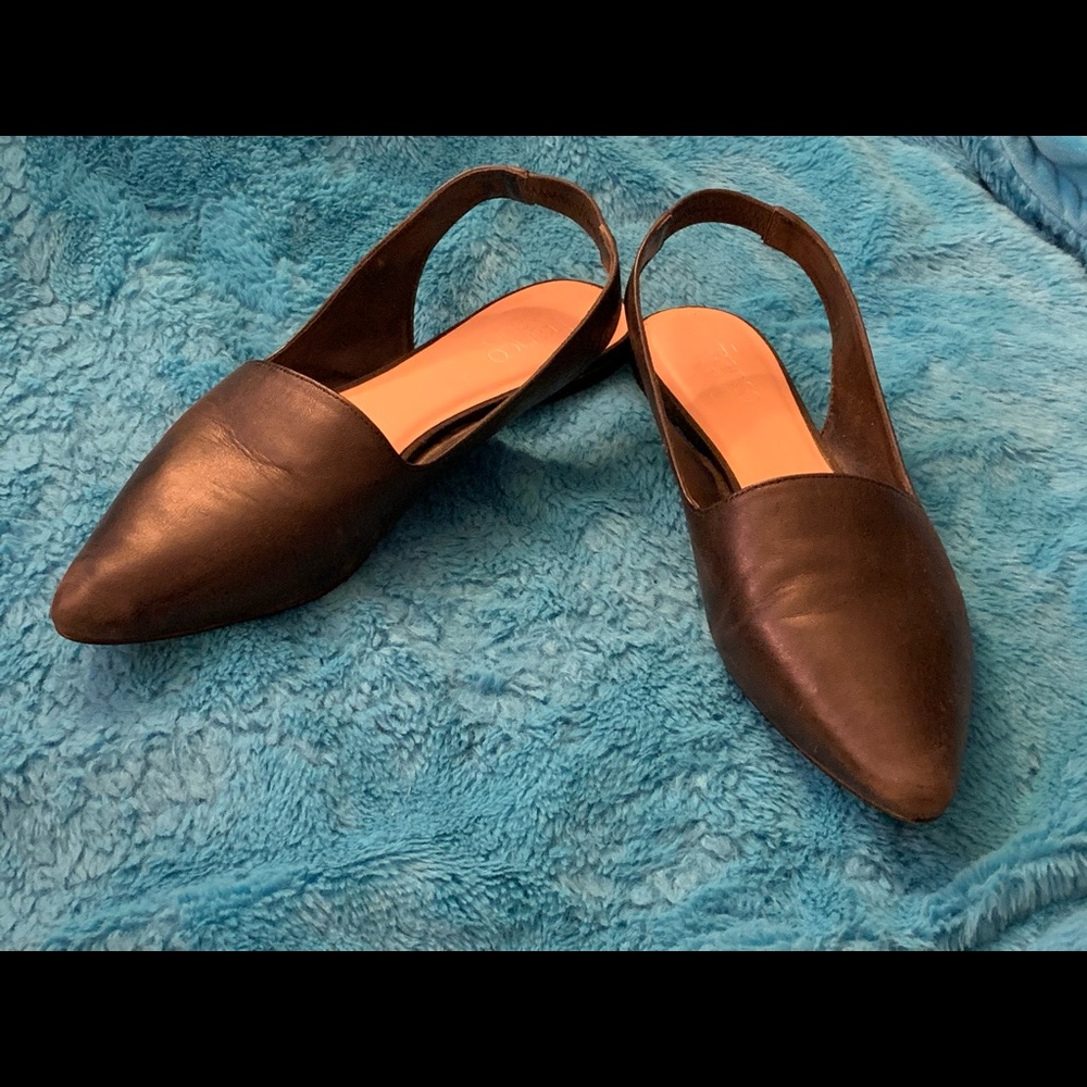 Franco Sarto Black 9.5 Medium Sling Back Flats
